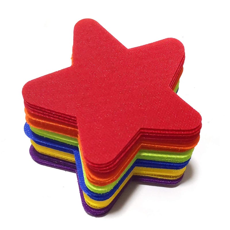Unixing 30PCS Star Carpet Markers Floor Carpet Seat Position Spots Sit Markers, Star Sitting Carpet Dots for Office, Party Decor, Yoga Stations - Image 5